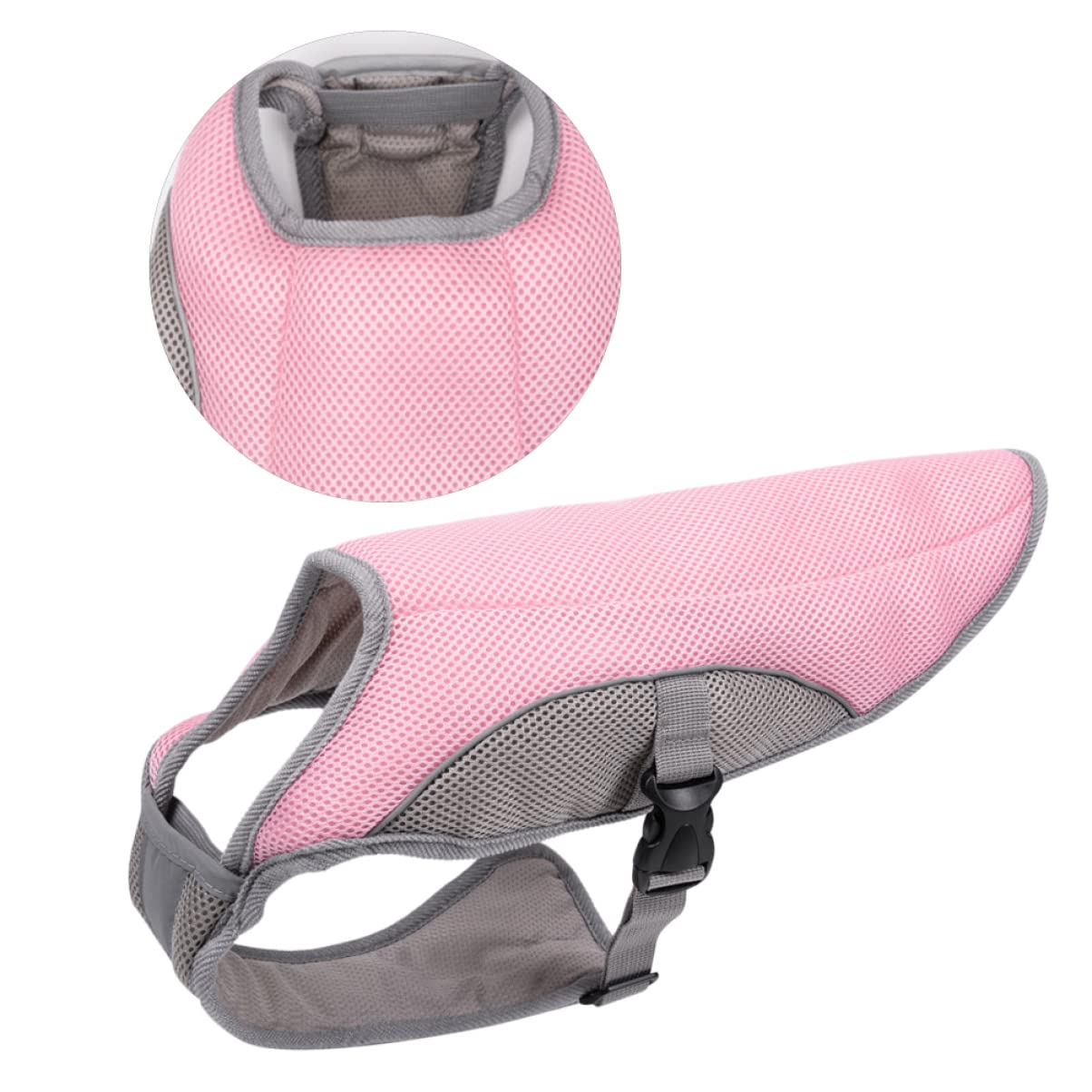 POPETPOP Gilet Rafraîchissant pour Chien en Polyester Rose, Confortable et Réduit la Chaleur, pour L'extérieur, Taille XL pour Animaux de Compagnie