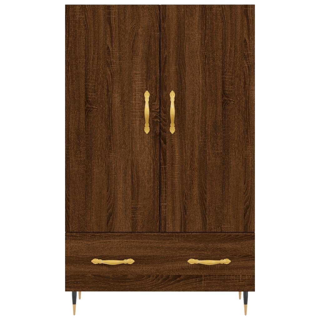 Möbel Wohnaccessoire Highboard Braun Eiche 69,5 x 31 x 115 cm Bauholz