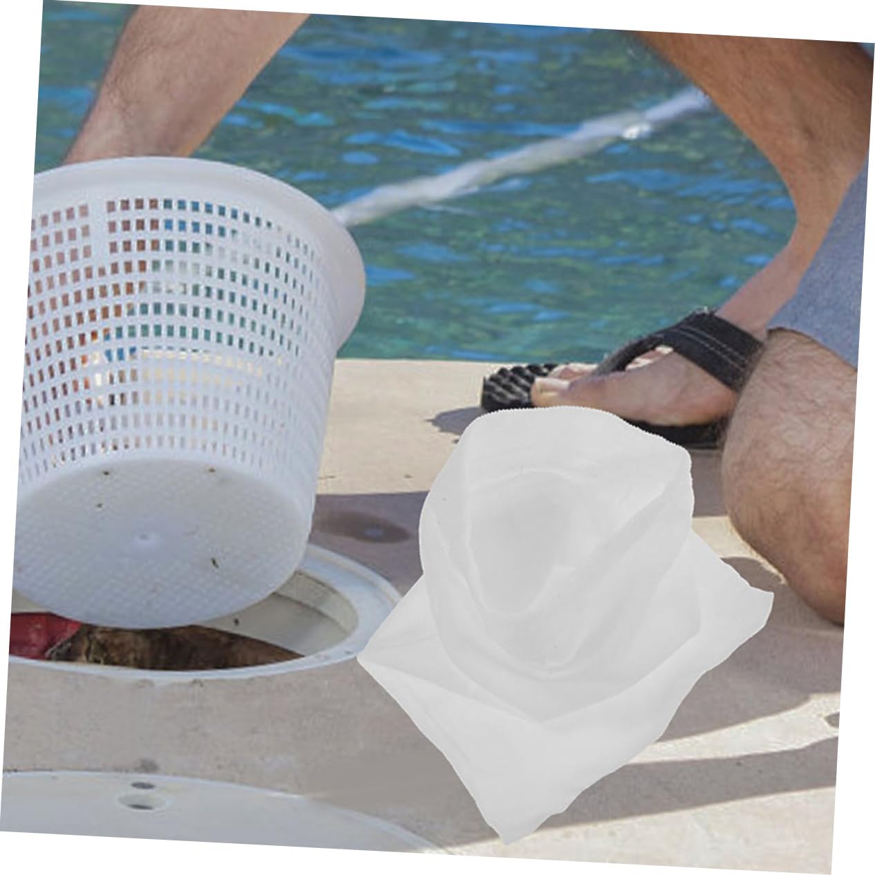 INOOMP 90piezas Calcetines De Limpieza para Piscina De Filtro De Malla Fina Adecuado para Depuradoras De Piscinas Subterráneas Suelo Atrapa Impurezas y Residuos Pequeños