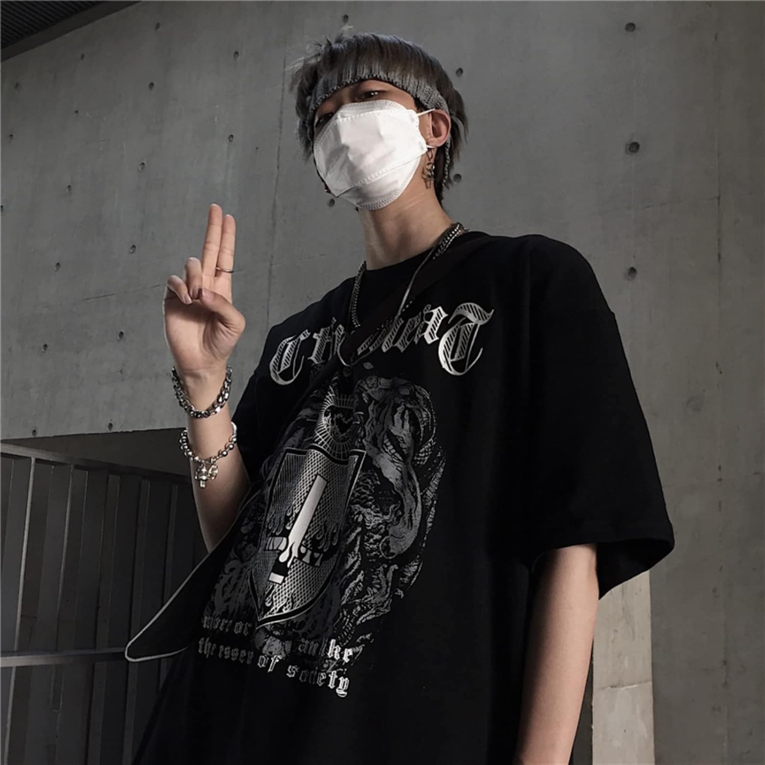 SHINsuke Men Women Y2K Dark Academia T Shirt Harajuku Short Sleeve Gothic Punk Cloth Korean Alt Emo Blouse Loose Top - Image 5