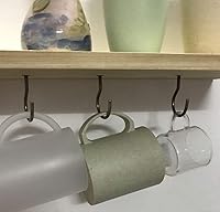 Vista 5 de Ganchos para tazas de 2 pulgadas, ganchos de bronce y latón antiguo, 20 unidades, para techo, taza, cortina, cocina, colgador de plantas