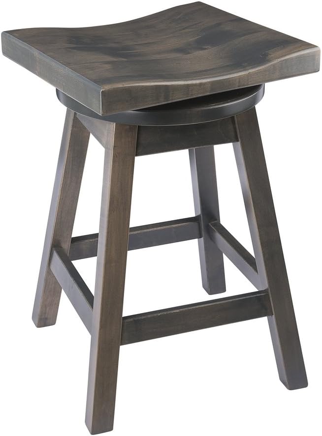 Furniture Barn USA Swivel Urban Bar Stool in Maple Wood, Antique Slate
