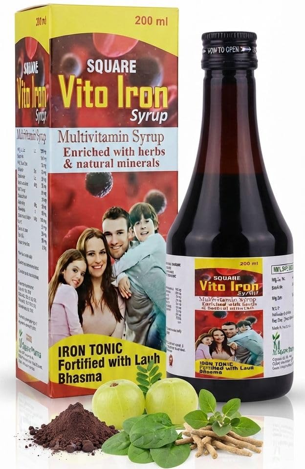 Mnatural square Vito Iron Multivitamin imunity booster Syrup with Lauh Bhasma,Iron Tonic, Herbs & Natural Minerals, For Whole Family, 200 ml-picture-10