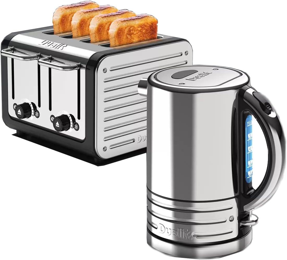 Dualit Classic Kettle and 4 Slice Toaster Set (4 Slot Toaster x 1.5L