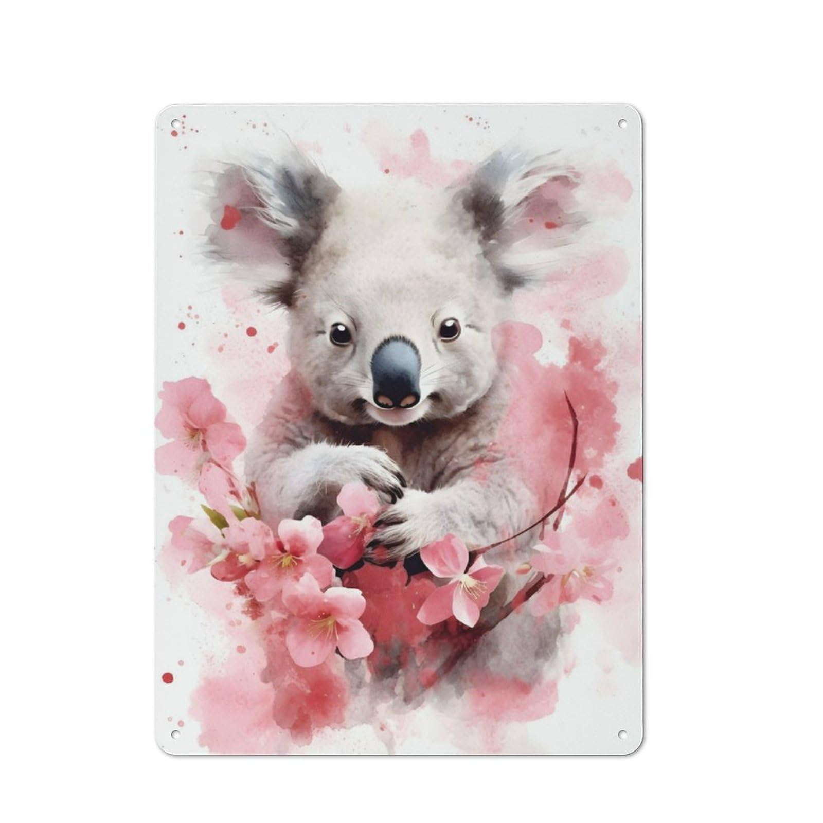 Junmoney Koala Metal Wall Plaque 40X30cm, Classic Retro Room Decor For Bedroom, Office, Home Bar Or Dining Room