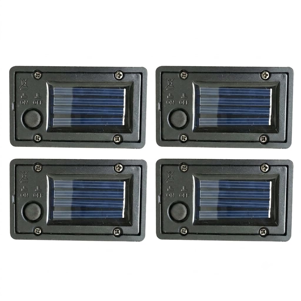 4Pcs Solar Lantern Replacement Top, 2.8 X 1.6 Inch Waterproof Led Battery Box for Solar Light, Solars Light Replacement Parts for Outdoor Garden DIY Hanging Lanterns Lights Cover with Lamp Sensor