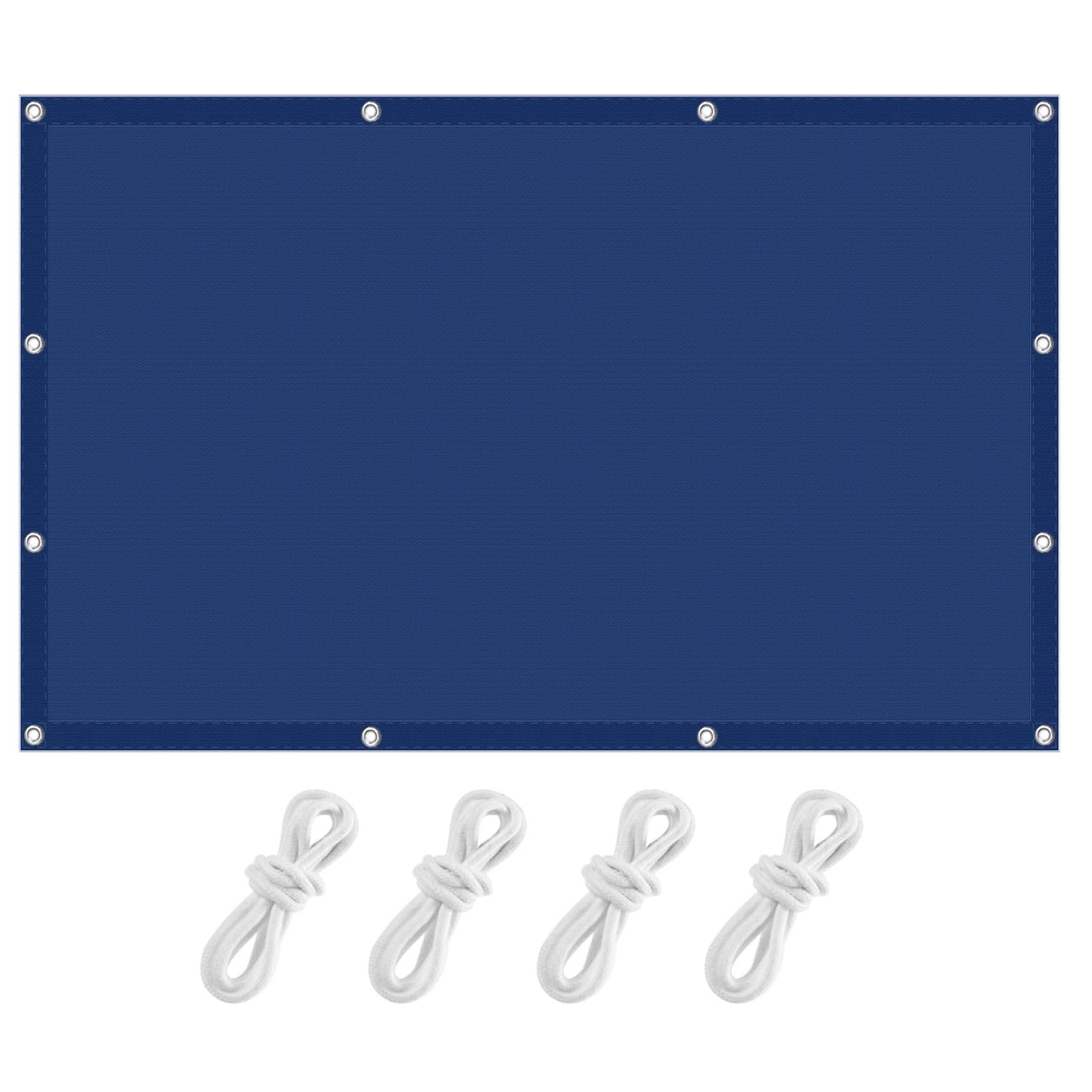 Voile d'ombrage rectangulaire étanche 5.6x7m bleu foncé pour jardin