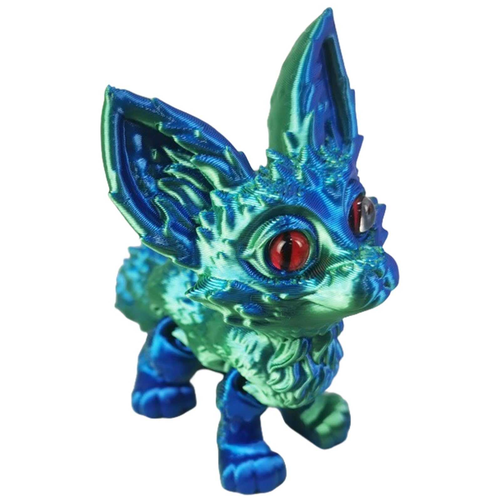 Maxtonser 3 Dimensions Printed Foxes Flexible Articulated Foxes Fidgets Toy Desktop Pet Ornament Realistic Hairless Foxs Figurines