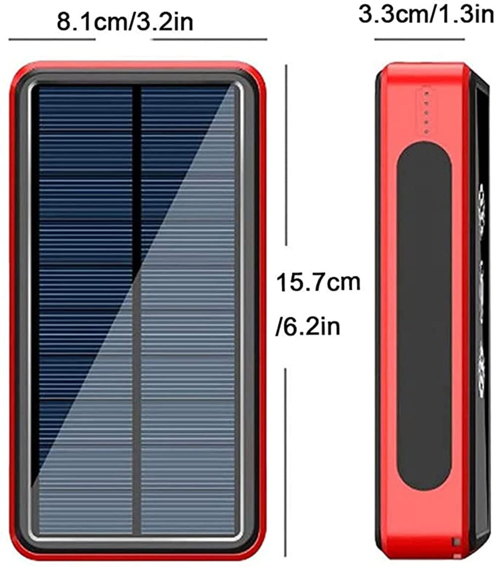 Cargador Solar, 100000Mah Power Bank Portátil Inalámbrico con 4 Outputs Power Bank con USB C Carga Rápida para 99% De Los Dispositivos USB del Mercado,100000Mah,80000mAh