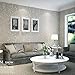 QIHANG Modern Minimalist Embossed 3D Rose Flower Non-Woven Wallpaper Cream&Gray Color 0.53m(1.738' W) x 10m(32.8' L)=5.3㎡(57 sq.ft)
