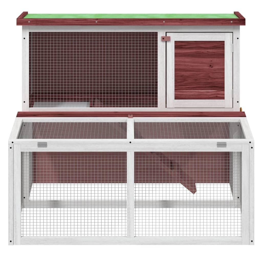 Mangloder - Conejera de madera maciza de pino 102 x 90 x 84,5 cm, color moca, cercado al aire libre, zona de dormir, techo impermeable para jardín, exterior, balcón y apartamento