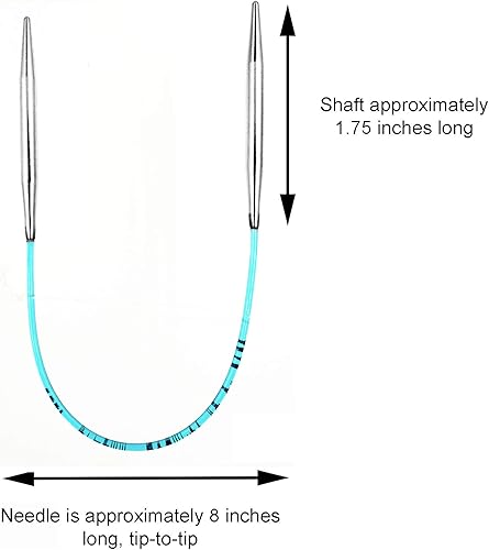 Miniatura 3 de addi Turbo Original - Aguja de tejer circular de 8 pulgadas (7.9in) US 02 (0.118in) acabado liso y liso, cono estándar y puntas, uniones suaves,