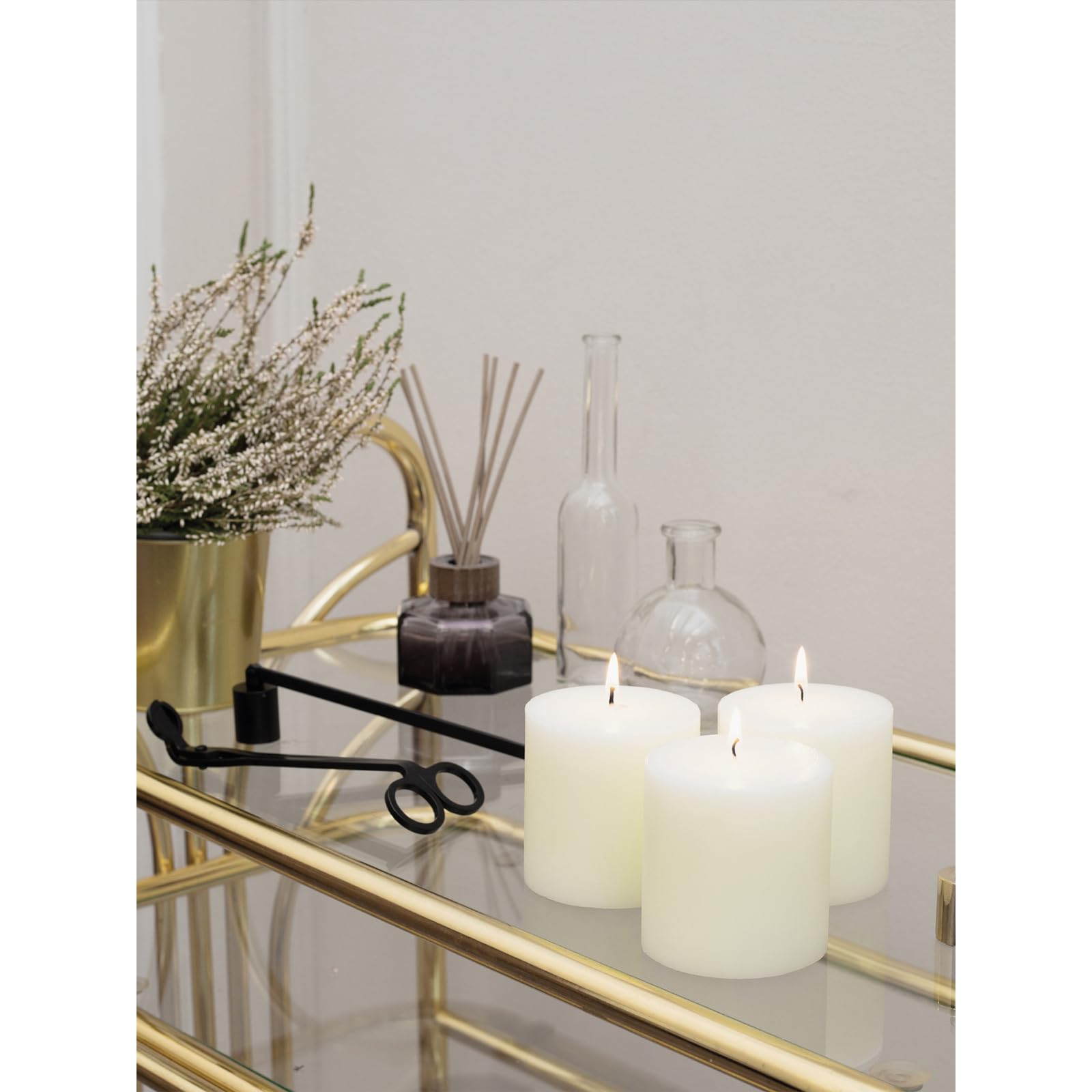 Mister Candle - Candele A Pilastro Di Colore Solido Non Profumate