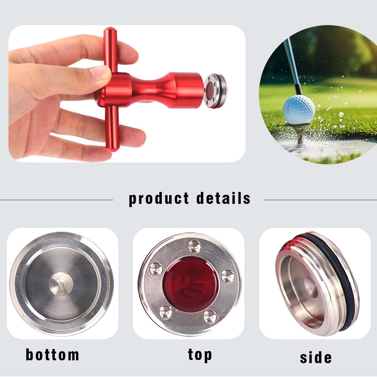 Histar 2pcs Golf personalizado rojo pesos + rojo llave para putters Titleist Scotty Cameron