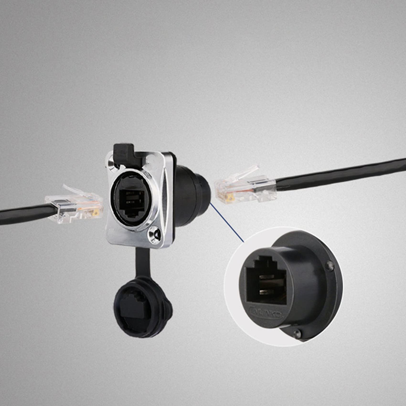 3X Connecteurs étanches Réseau RJ45 IP67 / Prise étanche RJ45 Ethernet + Prise étanche pour Ethernet Extérieur