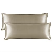 Vista 37 de BEDELITE Funda de almohada de satén para cabello y piel, súper suave similar a las fundas de almohada de seda, paquete de 4 con cierre de sobre