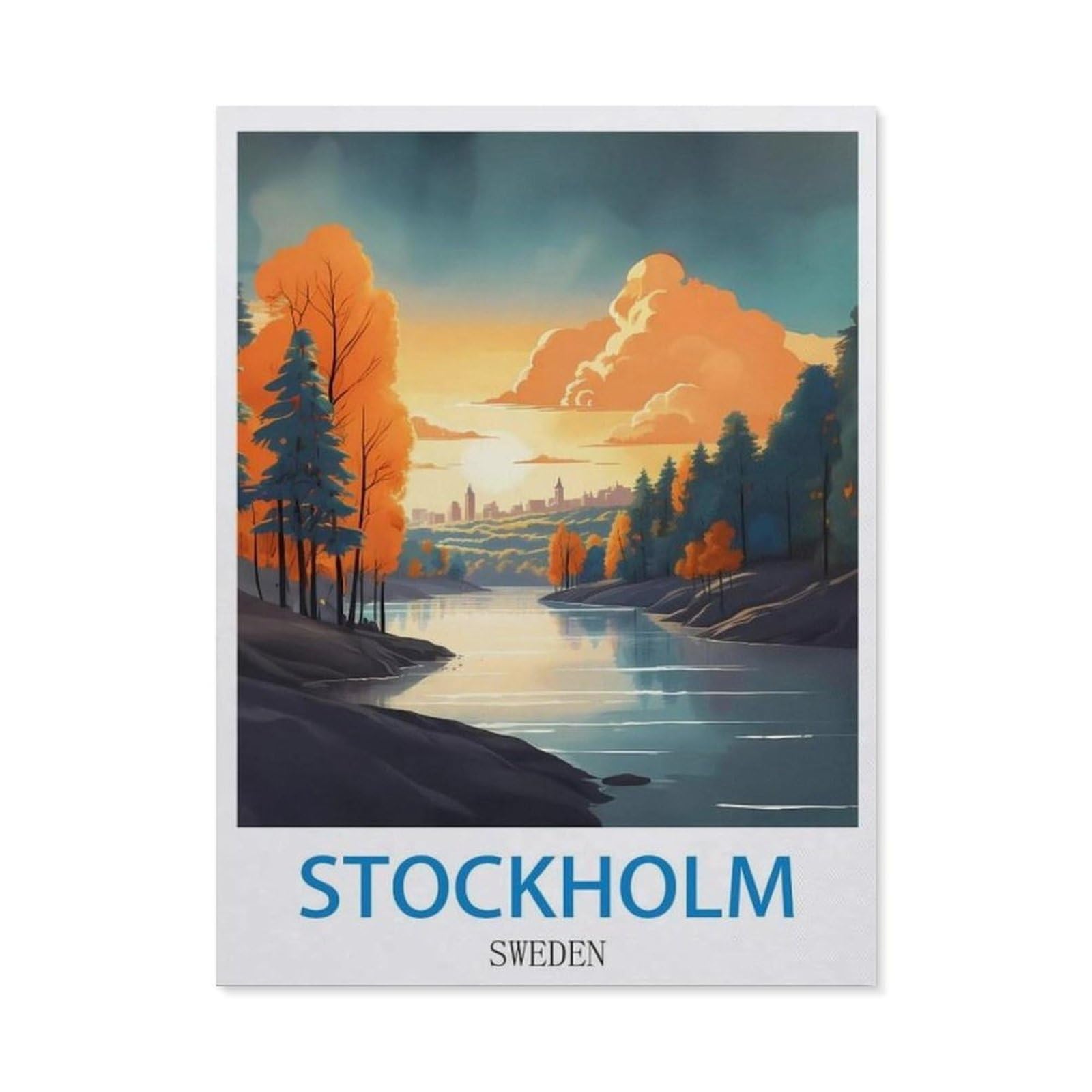 BEAYODKP Full Diamond 5D DIY Diamond Painting，Stockholm Sweden（30x40cm）