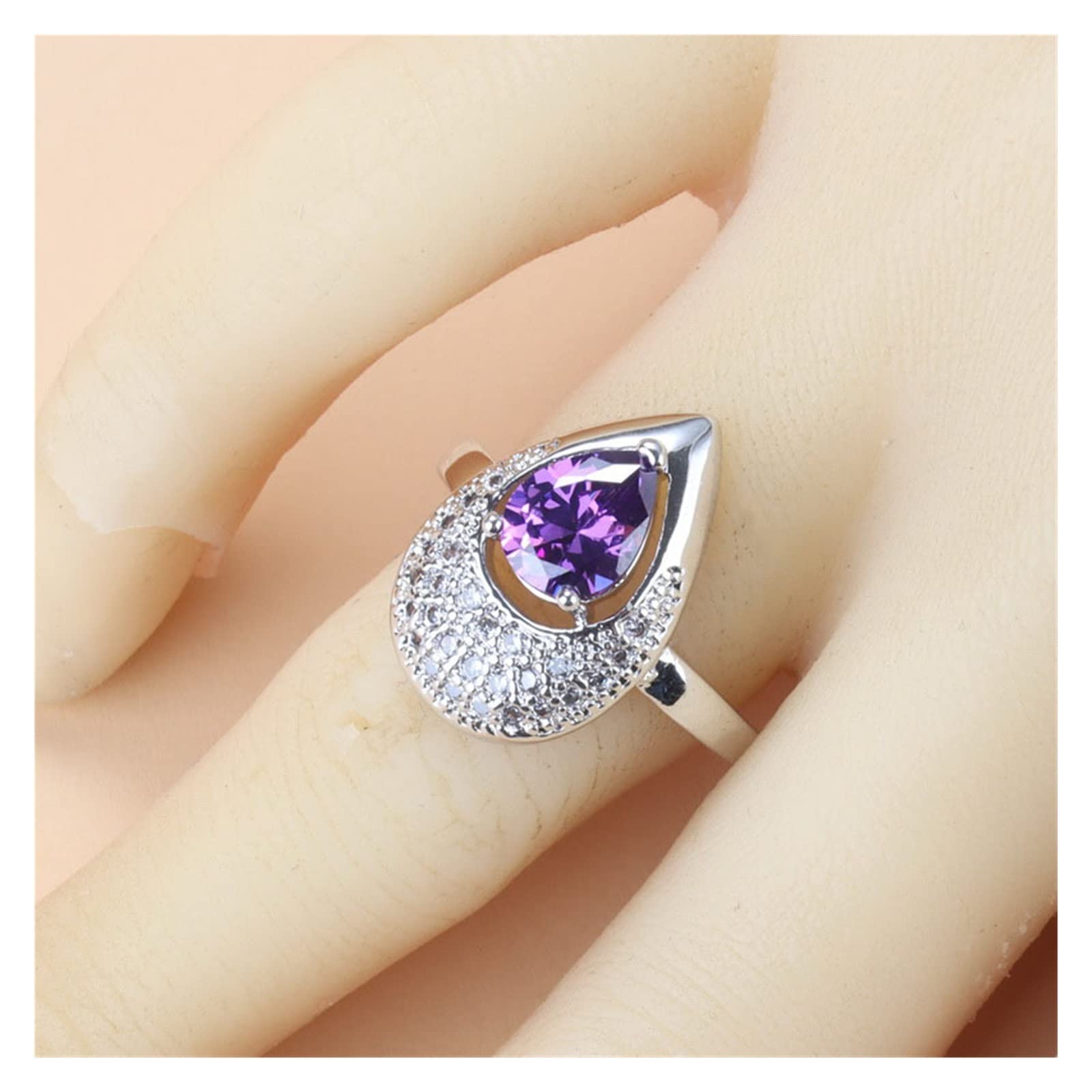 Accesorios de Gota de Agua Vestido de Novia romántico Juegos de Joyas de Cristal Natural for Mujeres Pendientes y Collar