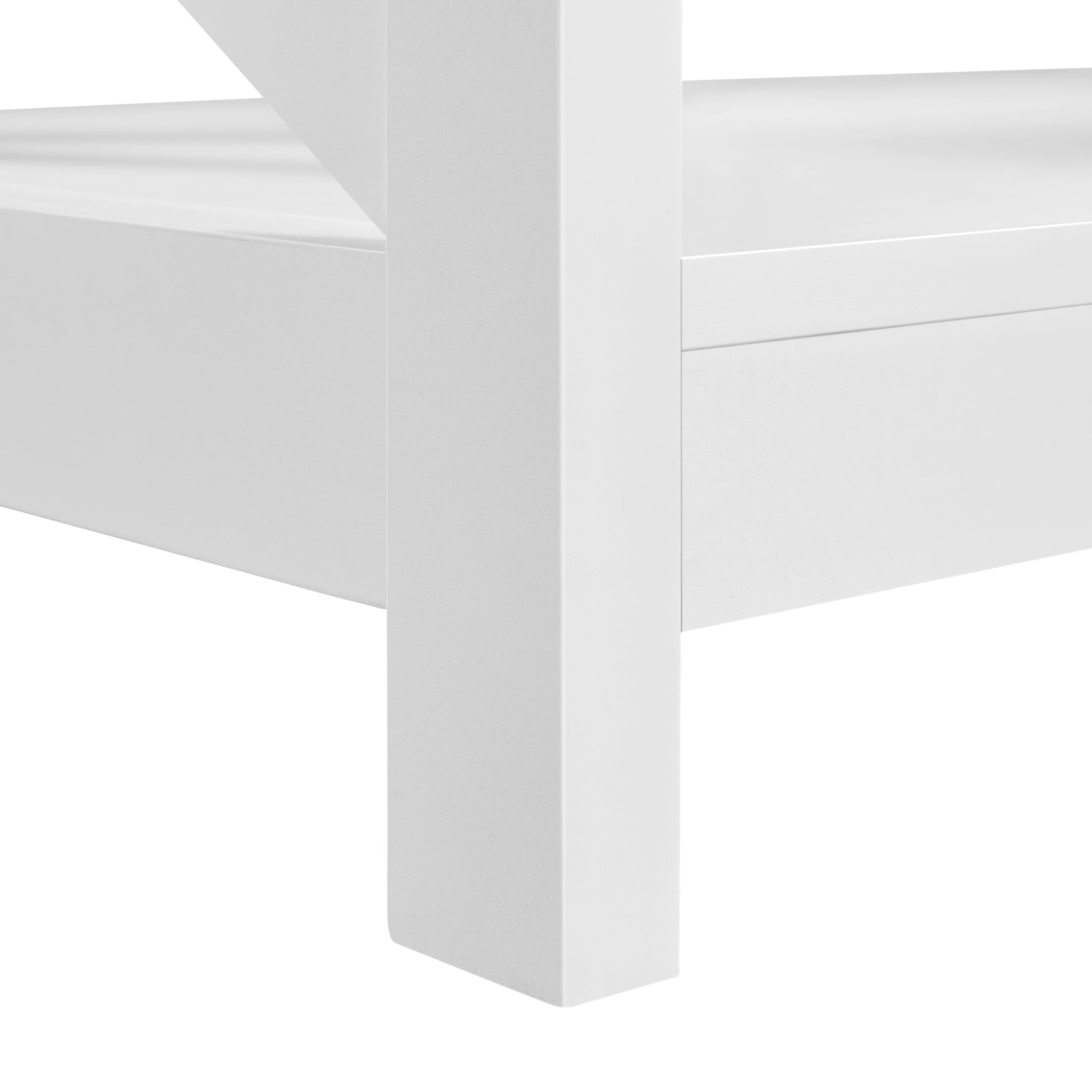 Yaheetech Tavolino da Caffè Tavolino Basso da Salotto Tavolo da Divano a 2 Ripiani Moderno Portaoggetti in Legno con Piano Inferiore Grande da Soggiorno Bianco 100 x 50 x 45 cm