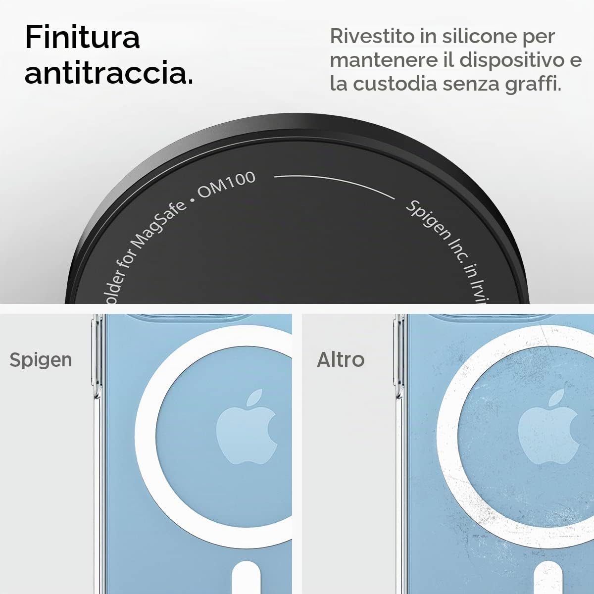 Spigen O-Mag Anello MagSafe, 360° Rotazione, Supporto Cellulare Magnetico Compatibile con iPhone 17 17e 16 15 14 13 Pro Max e Cover MagSafe/Pixelsnap per Samsung S26 S25 Ultra, Pixel 10 10a - Carbonio