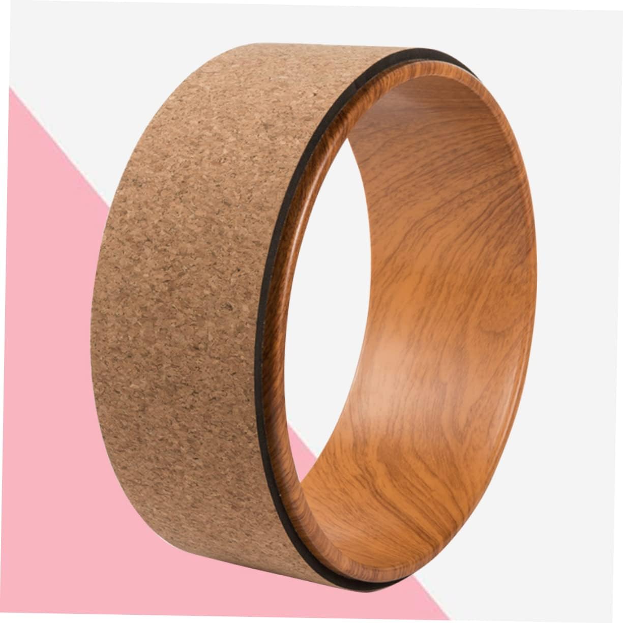 Natural Cork Yoga Wheel Durable Backbend Roller for Yoga Training for Stretching Muscle Building and Core Strength for Inner Outer Thighs Upper