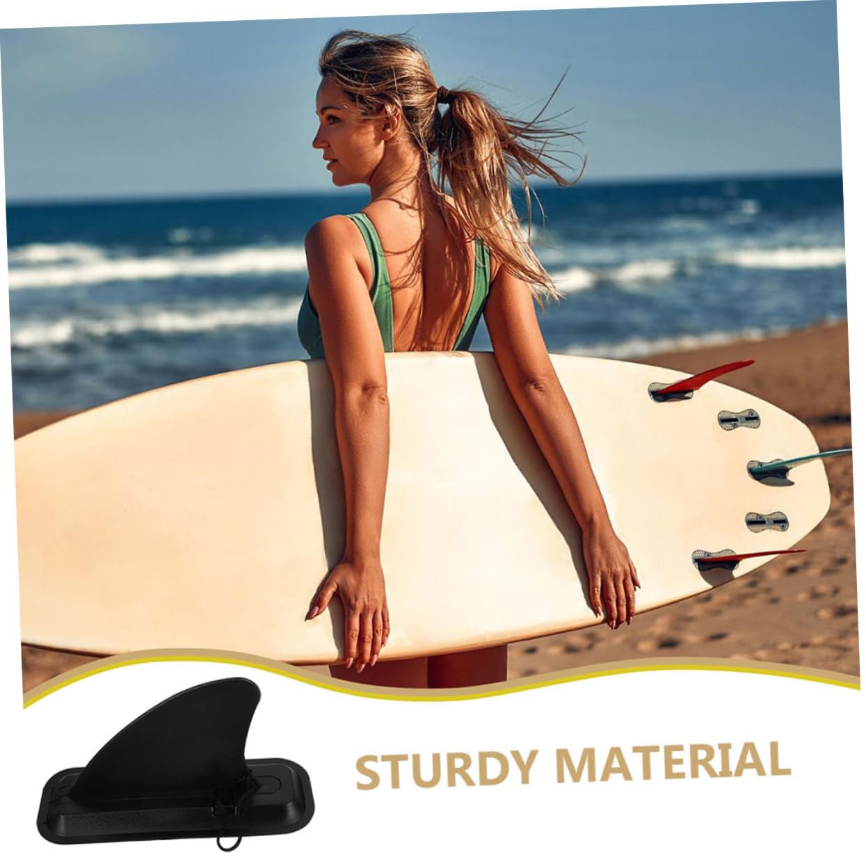 2 Satz Slide in Paddleboard Finne aus Kunststoff, Schwarz