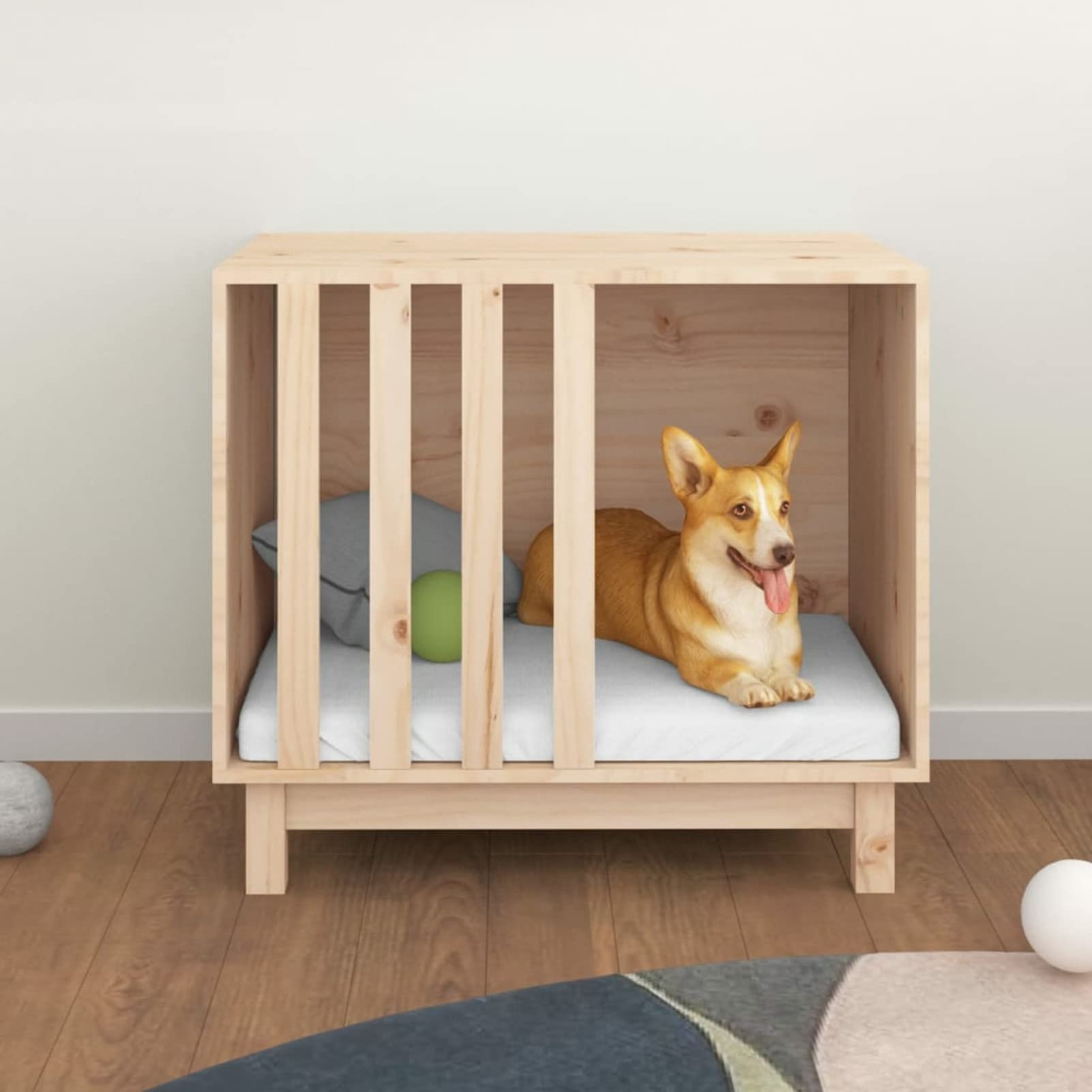 Buda dla psa, domek dla psów, budka dla psa, budka dla kota, szafka dla psa, meble z litego drewna sosnowego 70 x 50 x 62 cm