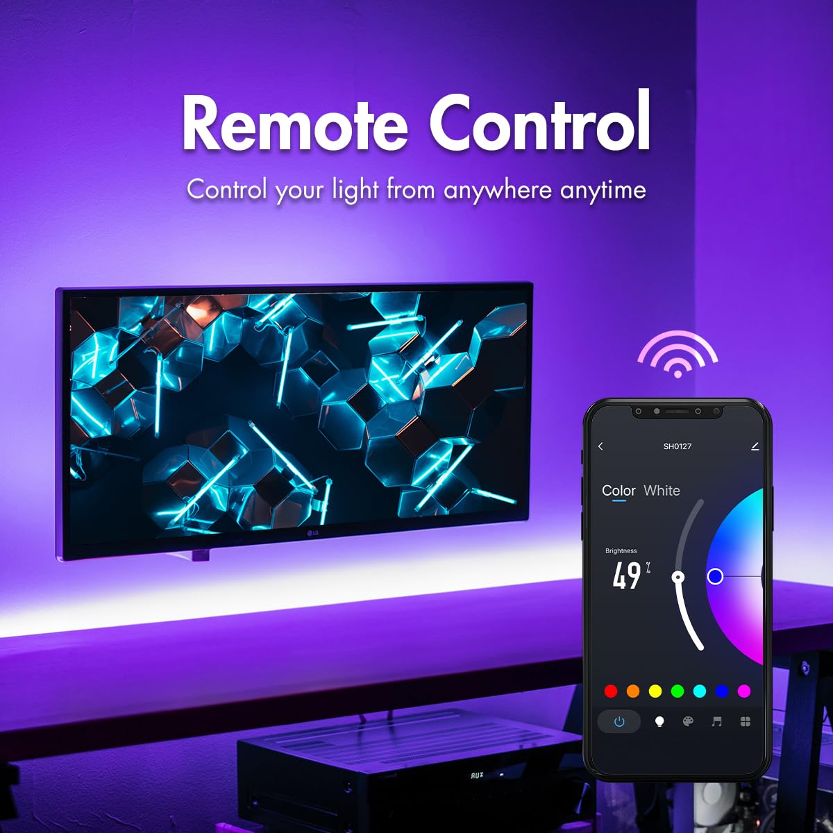 LogiLink SH0127 - Wi-Fi Smart Home taśma LED RGB + W, samoprzylepna, 300 lm, kompatybilna z Tuya, obsługuje Amazon Alexa i Google Home, 5 m