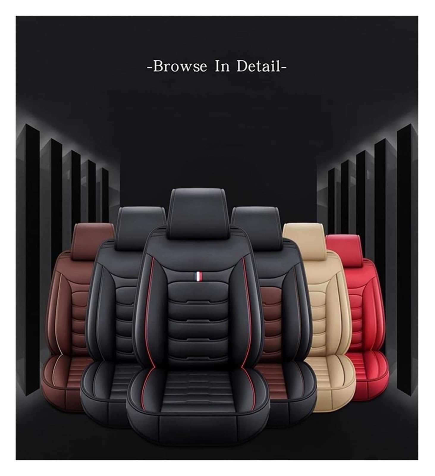 Für Fiesta Für Fusion Für Mondeo Für Taurus Autositzbezüge Autositzbezug Universal Style Autositzbezüge(Luxury Black Coffee)