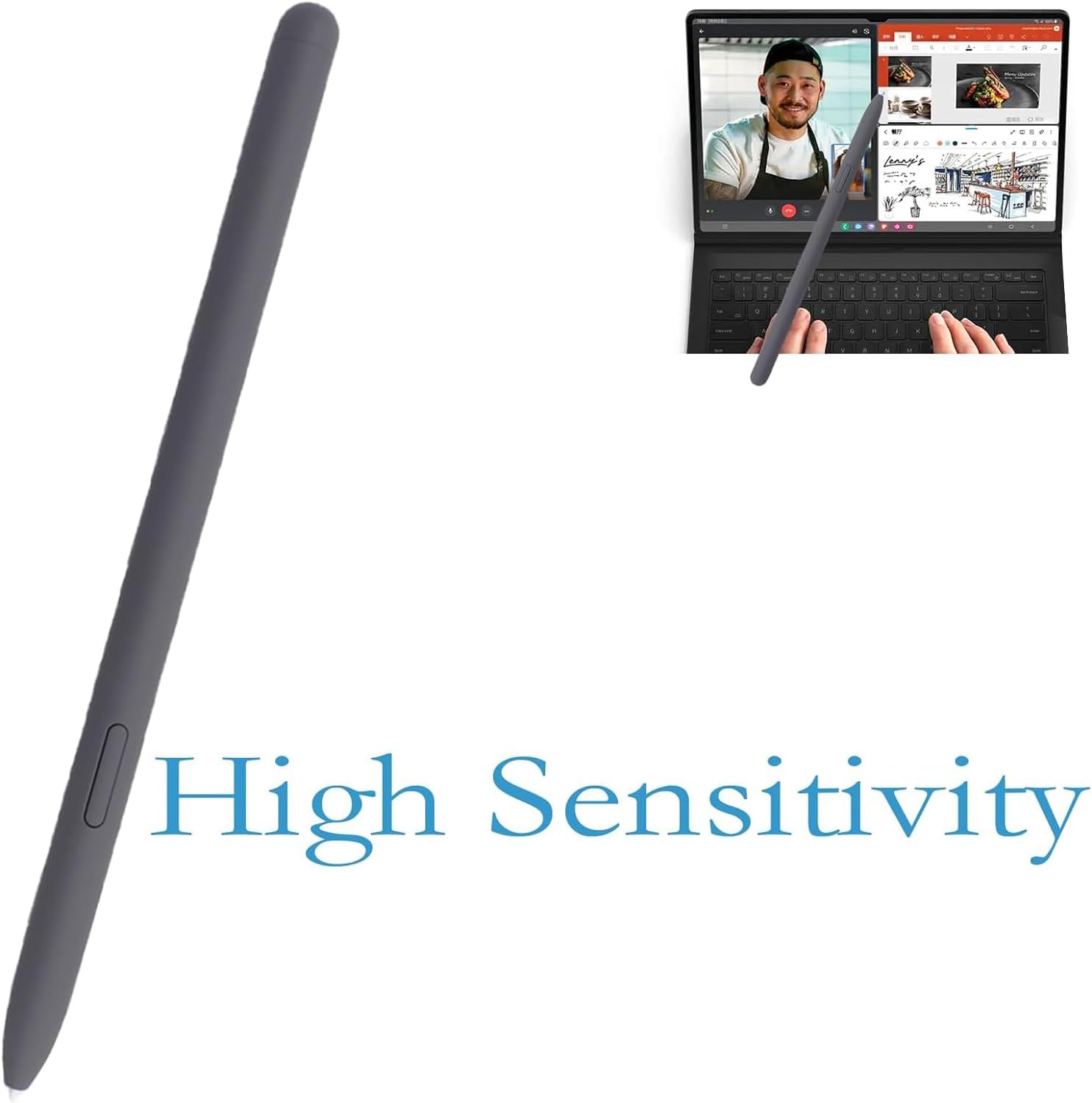Galaxy Tab S9 FE S Pen Compatible with Samsung Galaxy Tab S9 FE Stylus Pen Replacement for Samsung Galaxy Tab S9 FE S Pen + Free 5 Tips, Gray