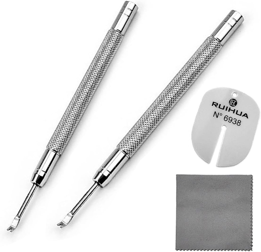 Watch Hand Removal Tool Kit with Watch Hand Remover, Wristwatch Dial Protectors and 18CM Watch Cleaning Cloth for Watch Hands Repair