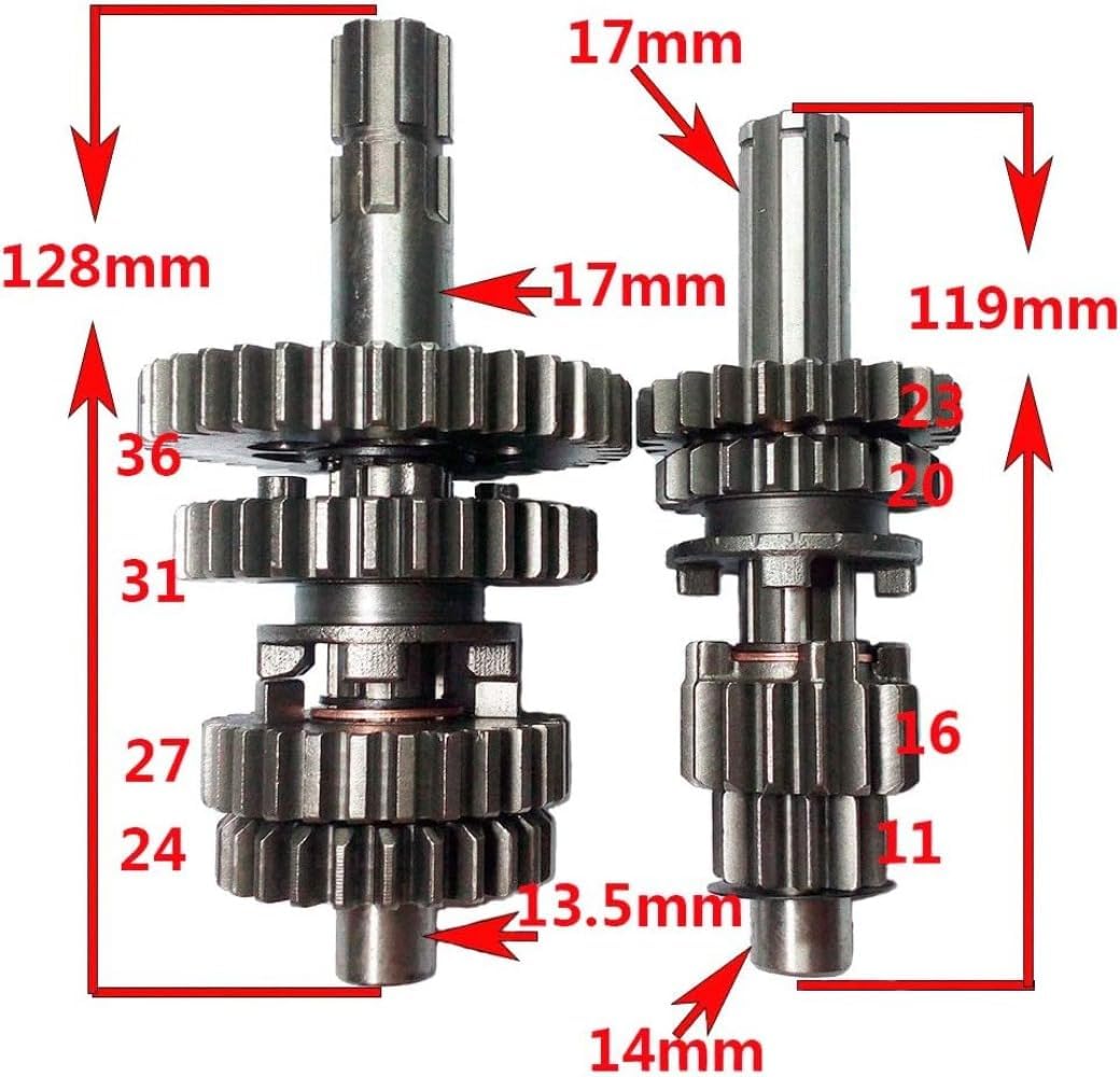 Transmission Gear Shaft Assembly Compatible for Hon-da CT70 CT90 CT100 CT110 70cc Engine
