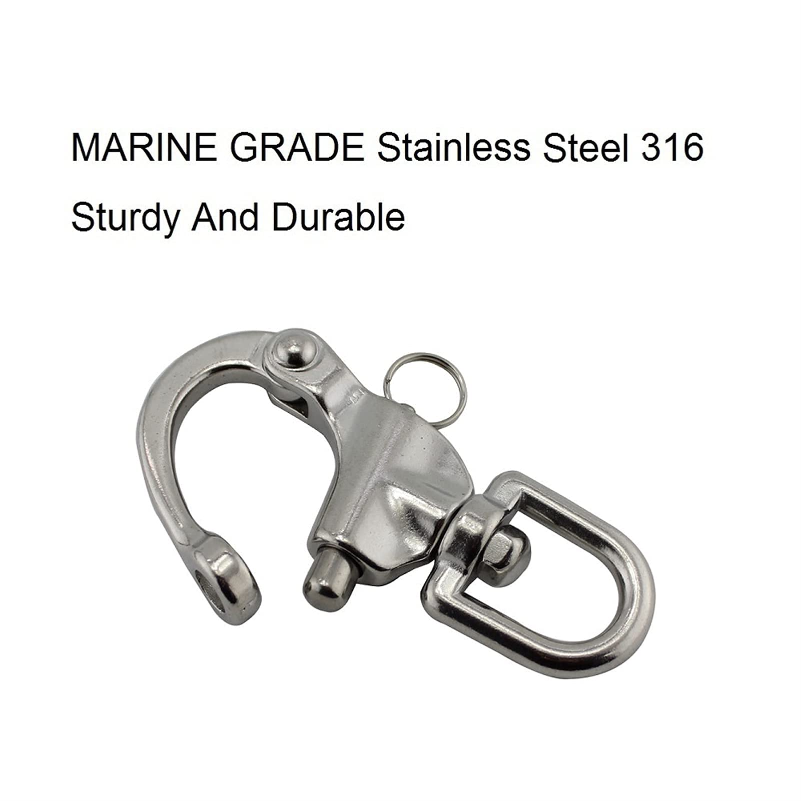 Mousqueton pivotant en Acier Inoxydable Mousqueton pivotant pour Bateau Marin Robuste, Remplacement Domestique