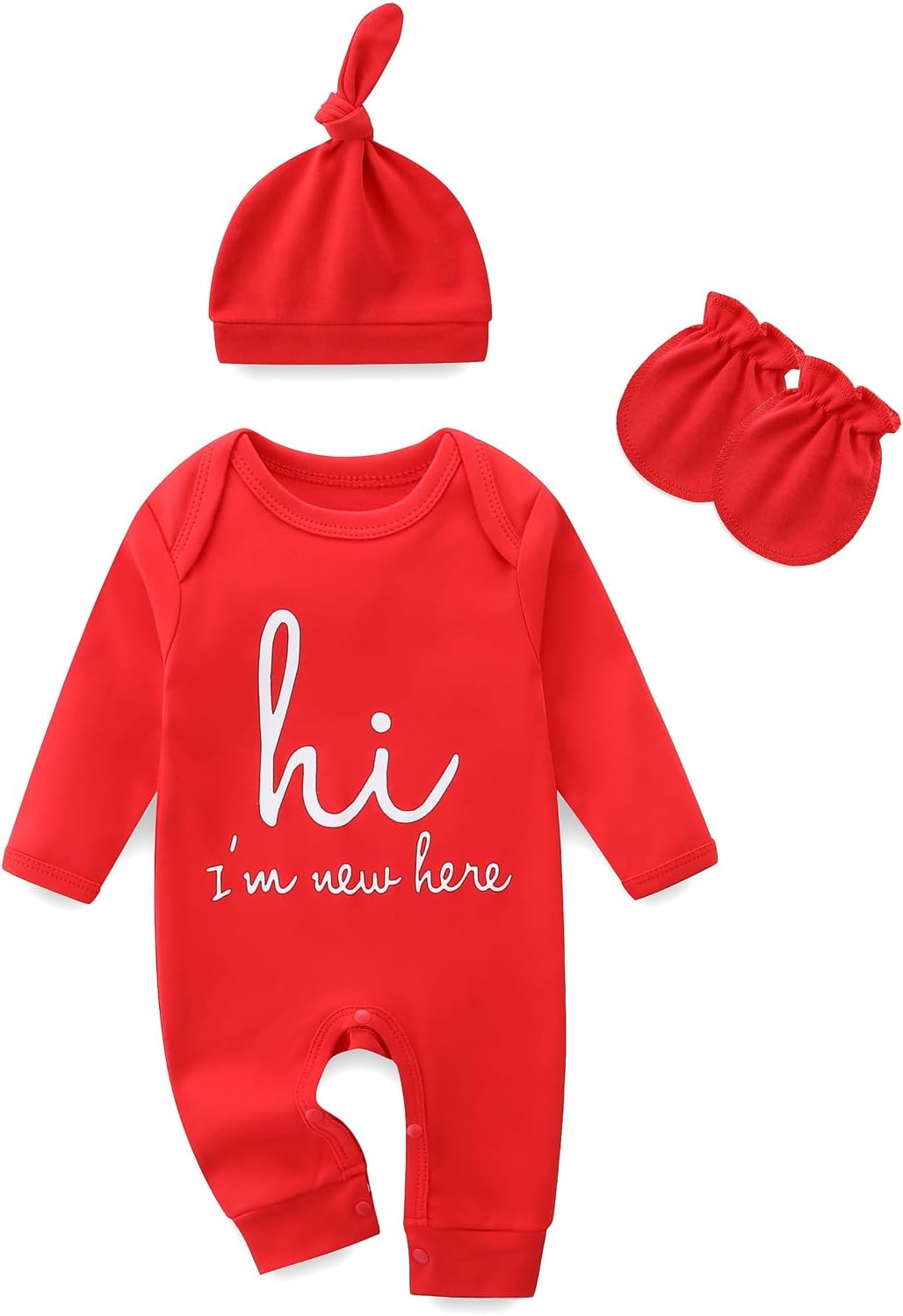 Baby Romper Newborn Clothes Hi I’m New Here Cotton Long Sleeve Coming Home Outfit