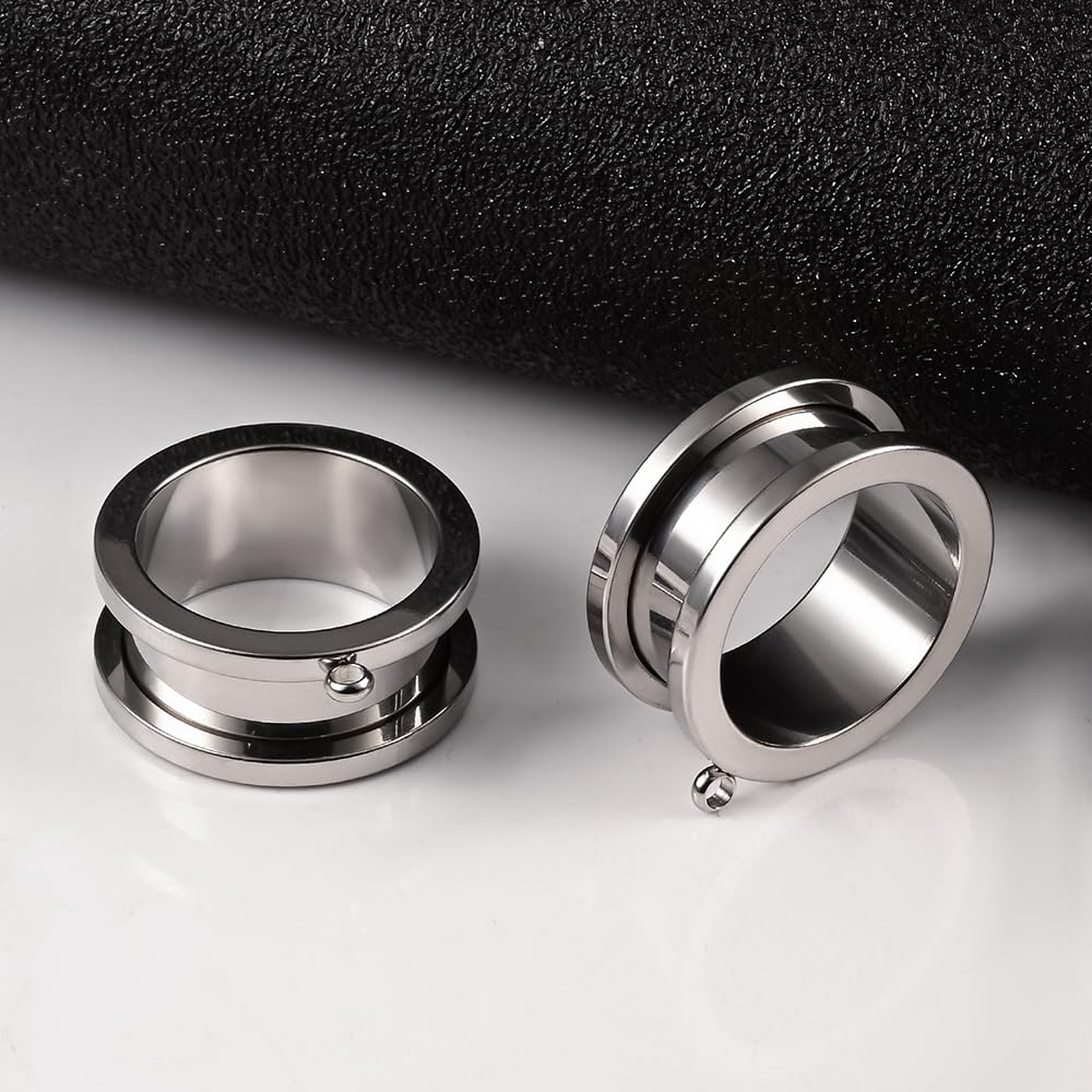 Vankula Ohr Tunnel mit anhänger 4 PCS DIY Double Flared Flesh Plug Edelstahl für männer damen Ohrpiercing Gestreckte Schmuck 6mm bis 22mm