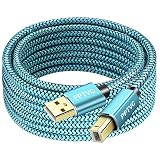 PPTVC Printer Cable 25FT, USB Printer Cord 2.0 Type A Male to B Male Cable Scanner Cord High Speed Compatible with HP, Canon, Dell, Epson, Xerox, Samsung and More