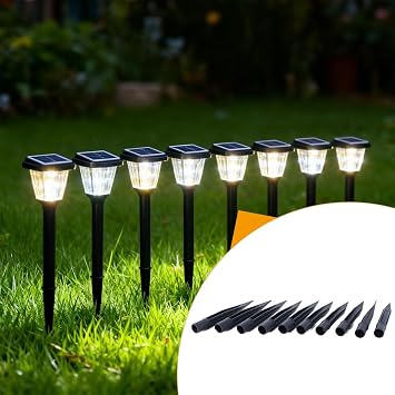 Ausi 10PCS Replacement Plastic Ground Spikes Garden Solar Lamp Stakes Landscape Lighting Fixtures for Garden Lawn Light Black 14mm