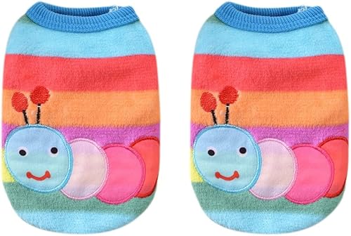 Chaleco de 2 piezas en T de oruga para perro, animales chihuahua, chihuahua, pequeño, XXS, conejo, de franela de dibujos animados, conejito para