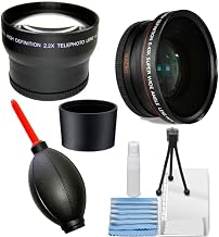 Lens Kit inluded 0.43x Wide Lens + 2.0X TelePhoto Lens + Lens Tube Adapter for Nikon CoolPix P510, CoolPix P520, Digital Camera, Included dust Blaster
