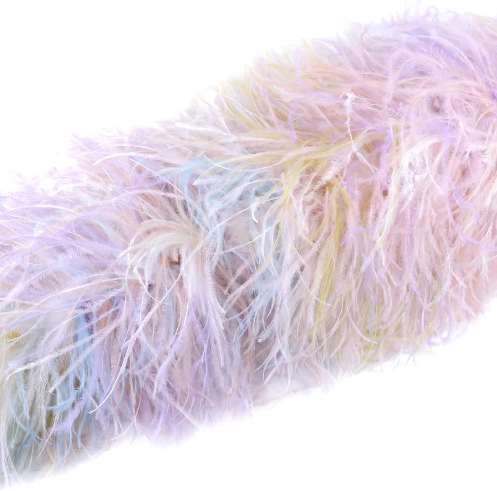 Natural Ostrich Feathers Boa Fluffy Soft Ostrich Plume Shawl/Scarf Ribbon for Wedding Party Dresses Decoration Plumes Crafts