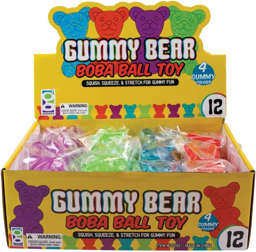 Raymond Geddes Gummy Bear Boba Ball Toy Display of 12, (71232)