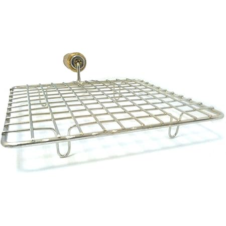 YADNESH Stainless Steel Wire Roaster Papad Jali Roasting Net Roast Grill Chapati Toast Wooden Round Handle (7.5 Inch)