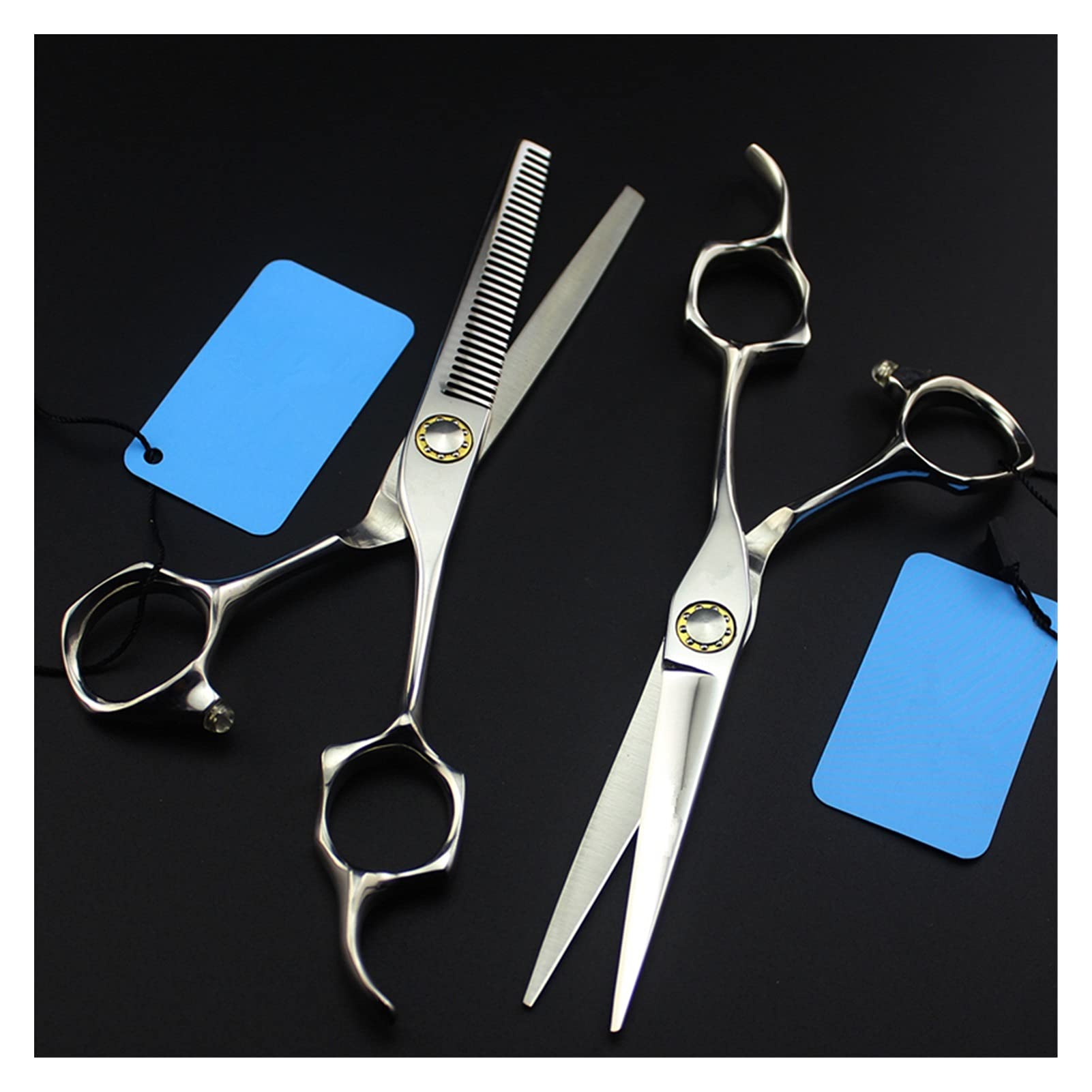 6 Inch Bearing Hairdressing Scissors Make-up Scissors Thinning Hairdresser's Teeth Scissors Hairdresser's Scissors Hair Cutting Shears (Color : Set) (Set B)