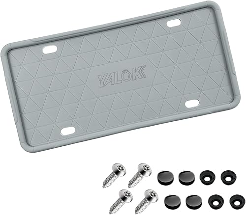 Miniatura 12 de YALOK Marco de matrícula de silicona con agujeros de drenaje, soporte universal para matrícula de coche de EE. UU. Accesorios para coche resistentes