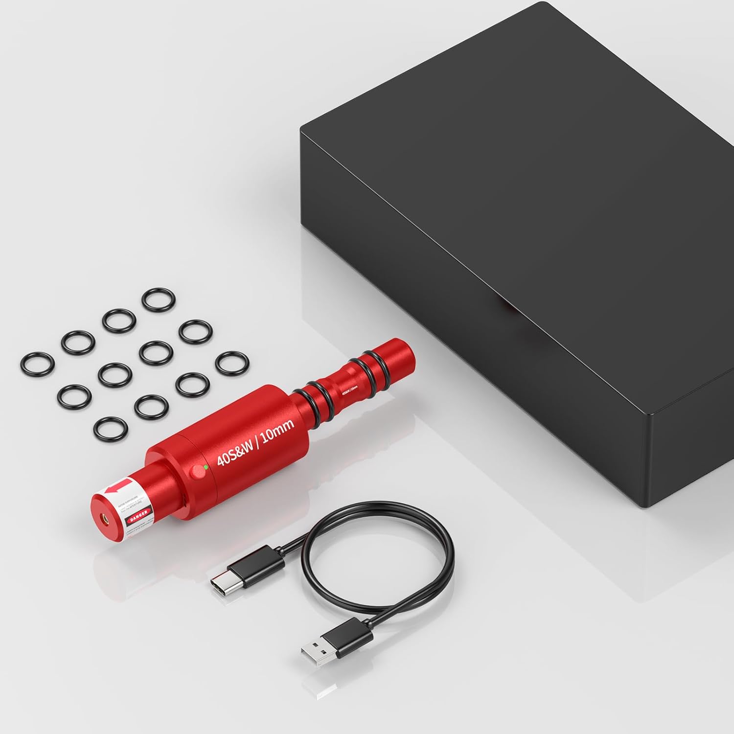 2-in-1 Laser Cartridge with Bore Sighter Suitable for 9mm/38spl/40S&W/10mm/45ACP/22LR/25mm/27mm Caliber, for Shooting Training Practice & Sight Calibration, Rechargeable