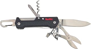 Smith's 51298 EdgeSport 9-in-1 Multi-Tool - Black - Corkscrew - Knife - Saw Blade - Scissors - Carabiner - Bottle Opener - Screwdriver - Swiss Army Knife - Camping - Hiking - Fishing