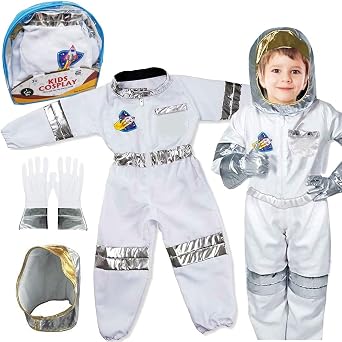 Liberty Imports Childrens Astronaut Space Costume Space Pretend Dress Up Role Play Set for Kids Cosplay Ages 4-7