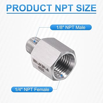 sourcing map Pipe Fitting Adapter, 1/4