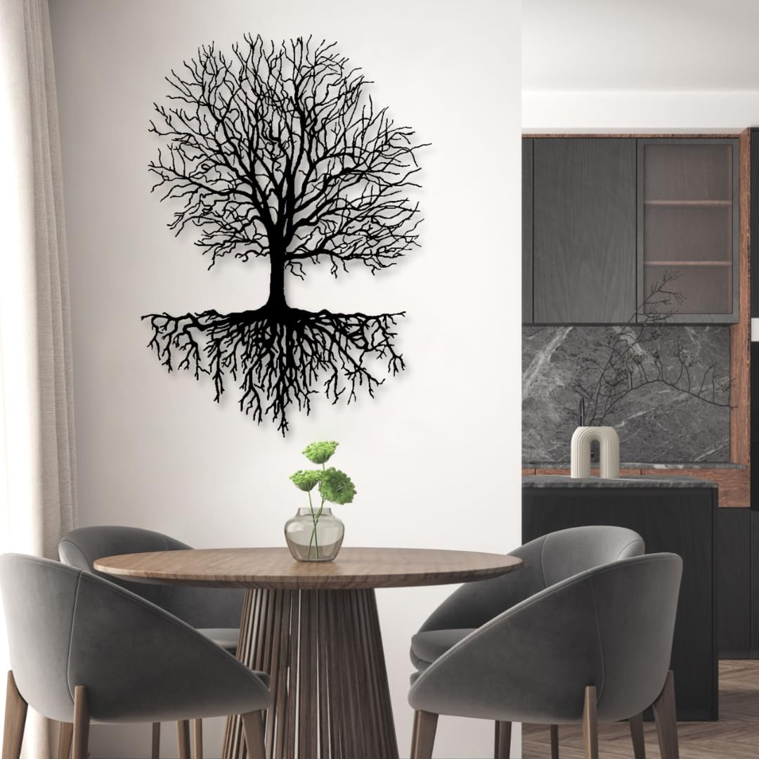 Tree Of Life Metal Wall Art – 30x25 Inch – White Steel Wall Decor For Living Room, Bedroom, Outdoor