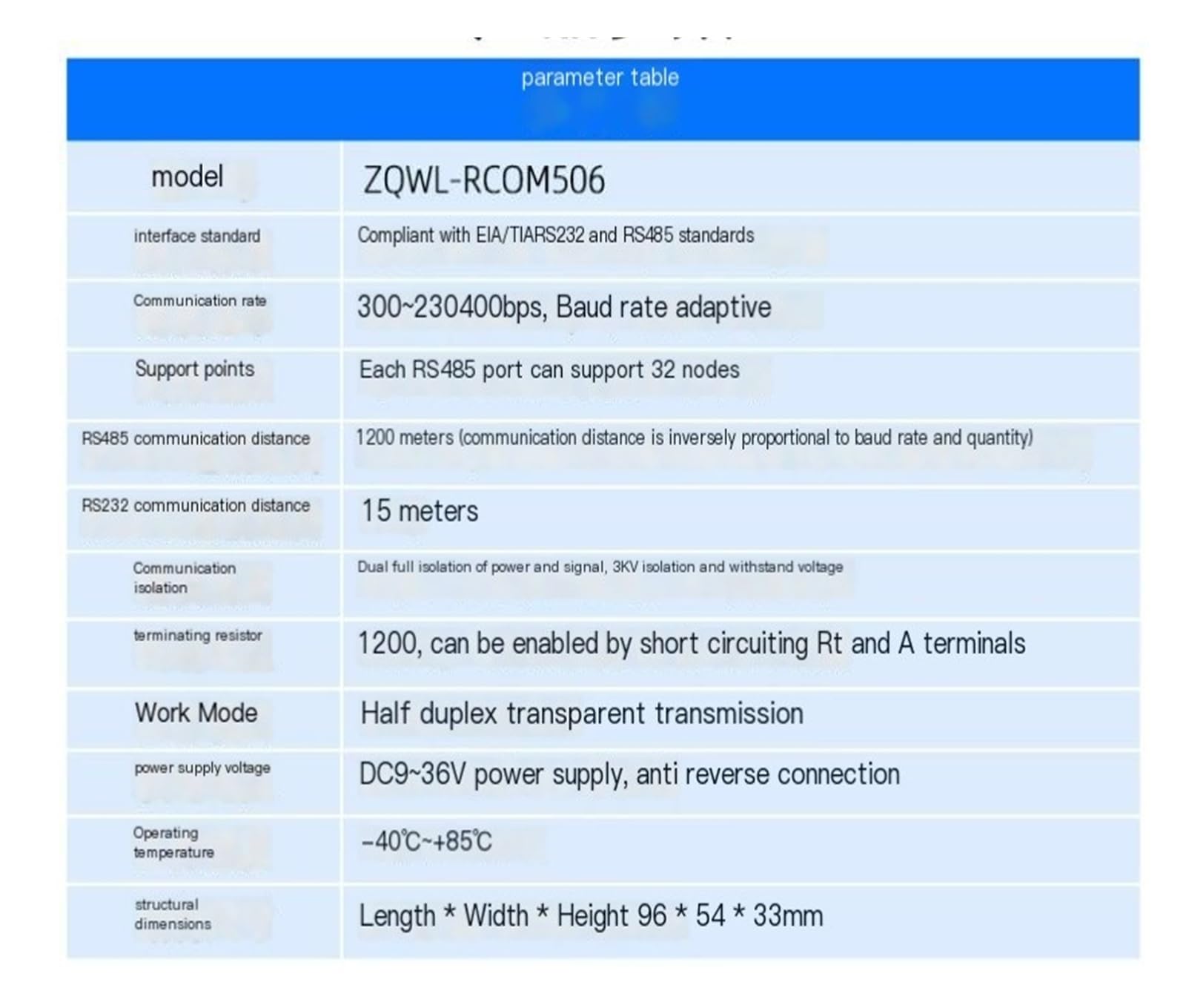 Convertitore seriale attivo, ZQWL-RCOM506
